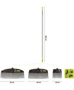 Lapu grābeklis vidējs EPOCA HABITAT, melns