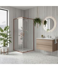 Rea Sanitary Kabina prysznicowa Rea City 80x80 Miedź Szczotkowana