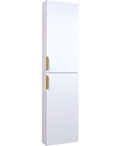 Sanservis Vannas istabas augstais skapis (penālis) Katalonija balts ar zelta rokturiem