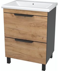Sanservis Тумба на ножках Katalonija-80 с умывальником  Como 80 дуб/антрацит