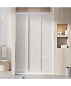 RAVAK Dušas durvis Supernova ASDP3-120 198 satin + plastic Pearl, Krāsa: Nerūsējošais tērauds, Platums: 120, Stikla tips: Pearl (Matēta plastmasa)