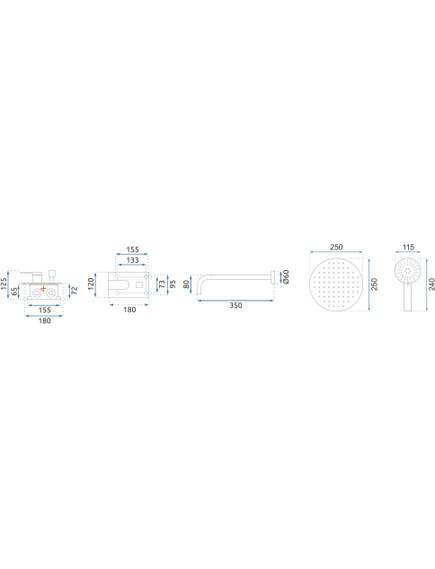 Rea Sanitary Zestaw Prysznicowy Podtynkowy Verso Złoty szczotkowany + BOX, 7 image