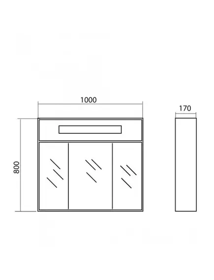 Vannas istabas skapītis ar spoguli Akvarodos PARIS 100 cm, Paris100, 2 image