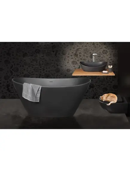 Vannas istabas uzliekamā izlietne PAA AMORE GRAPHITE 600x370mm, IAMS/01, 4 image