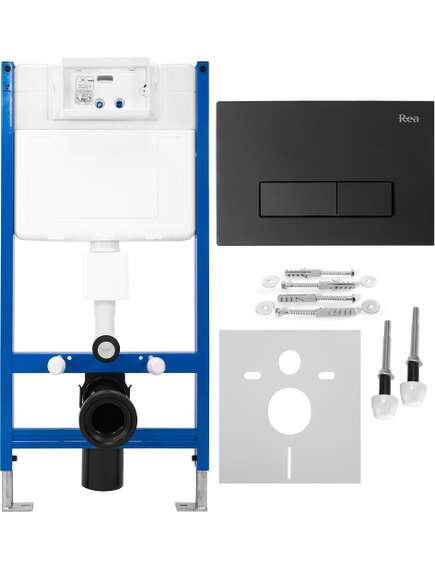 Rea Sanitary Stelaż zestaw podtynkowy ST do mis WC z przyciskiem H Black
