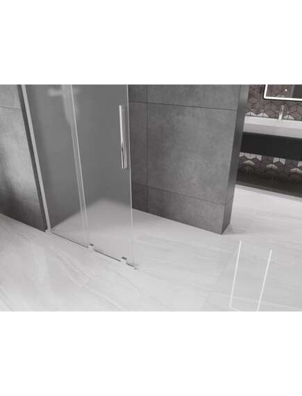 Mexen Velar L ścianka prysznicowa rozsuwana Walk-in 110 x 200 cm, szron 8 mm, chrom - 871-110-003-33-01, 4 image