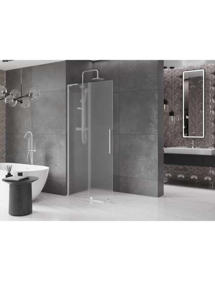 Mexen Velar L ścianka prysznicowa rozsuwana Walk-in 110 x 200 cm, szron 8 mm, chrom - 871-110-003-33-01, 2 image