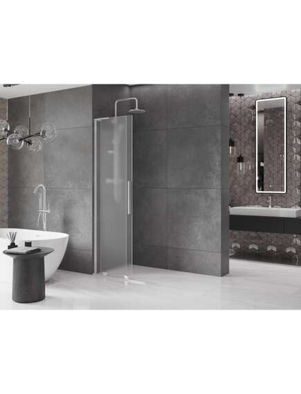 Mexen Velar L ścianka prysznicowa rozsuwana Walk-in 110 x 200 cm, szron 8 mm, chrom - 871-110-003-33-01, 3 image