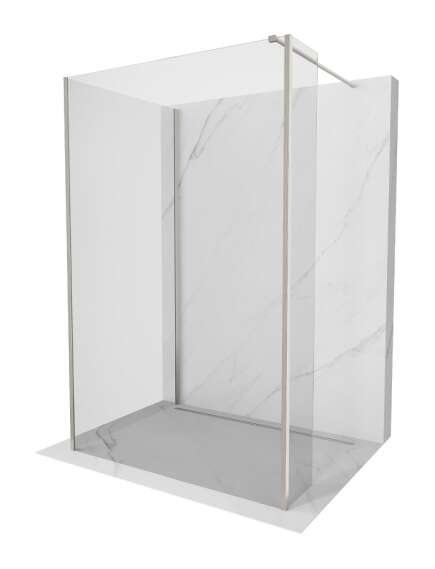 Mexen Kioto ścianka prysznicowa Walk-in 135 x 100 x 40 cm, transparent, nikiel szczotkowany - 800-135-100-221-97-00-040