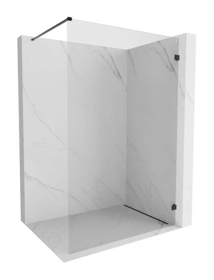 Mexen Lunar ścianka prysznicowa Walk-in prawa 130 x 200 cm, transparent 8 mm, czarna - 830-130-000-70-00-P