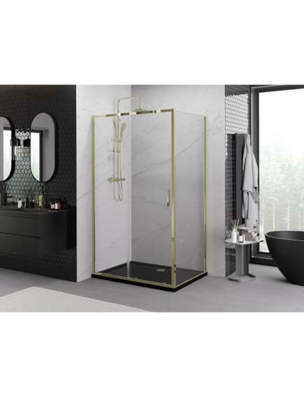 Mexen Exo kabina prysznicowa rozsuwana 130 x 100 cm, transparent, złota - 8151-130-100-50-00, 4 image