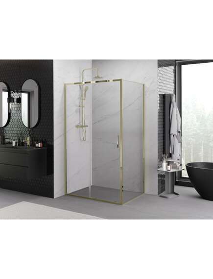 Mexen Exo kabina prysznicowa rozsuwana 130 x 100 cm, transparent, złota - 8151-130-100-50-00, 2 image