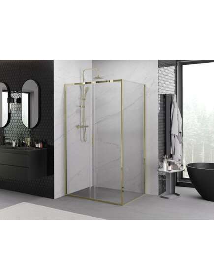 Mexen Exo kabina prysznicowa rozsuwana 130 x 100 cm, transparent, złota - 8151-130-100-50-00, 3 image