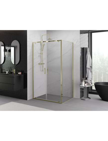 Mexen Exo kabina prysznicowa uchylna 70 x 95 cm, transparent, złota - 8182-070-095-50-00, 2 image