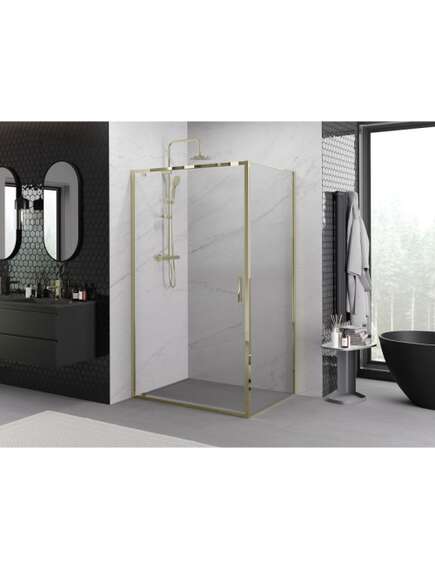 Mexen Exo kabina prysznicowa uchylna 90 x 70 cm, transparent, złota - 8181-090-070-50-00, изображение 2