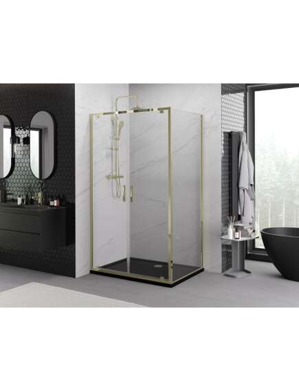 Mexen Exo kabina prysznicowa uchylna 70 x 95 cm, transparent, złota - 8182-070-095-50-00, 4 image