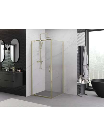 Mexen Exo kabina prysznicowa uchylna 70 x 70 cm, transparent, złota - 8181-070-070-50-00, 2 image