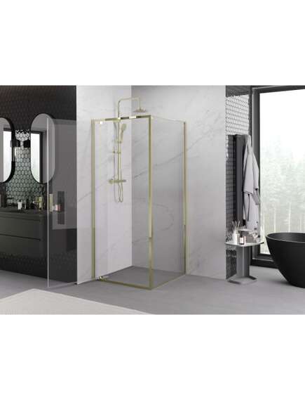 Mexen Exo kabina prysznicowa uchylna 70 x 70 cm, transparent, złota - 8181-070-070-50-00, 3 image
