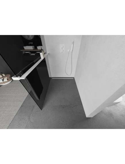 Mexen Kioto+ ścianka prysznicowa z półką Walk-in 120 x 200 cm, grafit, biała - 800-120-121-20-40, изображение 3