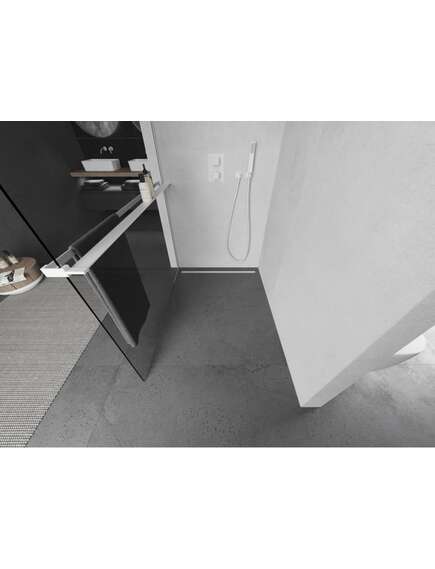 Mexen Kioto+ ścianka prysznicowa z półką Walk-in 130 x 200 cm, transparent, biała - 800-130-121-20-00, изображение 3