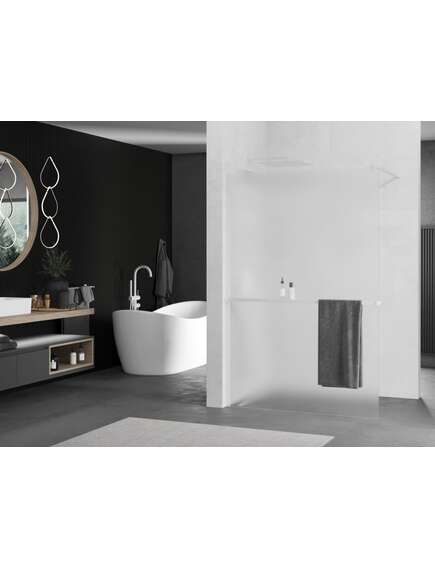 Mexen Kioto+ ścianka prysznicowa z półką Walk-in 120 x 200 cm, szron, biała - 800-120-121-20-30, изображение 2