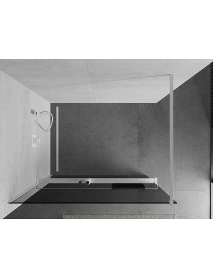 Mexen Kioto+ ścianka prysznicowa z półką Walk-in 120 x 200 cm, grafit, biała - 800-120-121-20-40, изображение 4