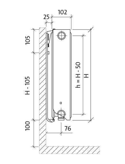 Purmo Tērauda paneļu radiators Purmo Ventil Compact Tips 22 H200/L1400 - gab., 3 image
