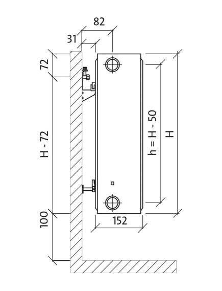 Purmo Tērauda paneļu radiators Purmo Compact Tips 33 H500/L600 - gab., 3 image