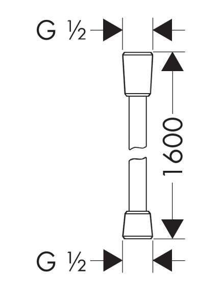 Hansgrohe Isiflex dušas pievads 1.6m, matēts melns - gab., изображение 2