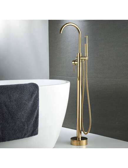 Rea Sanitary Bateria wannowa podłogowa Rea Lungo Złota, изображение 4