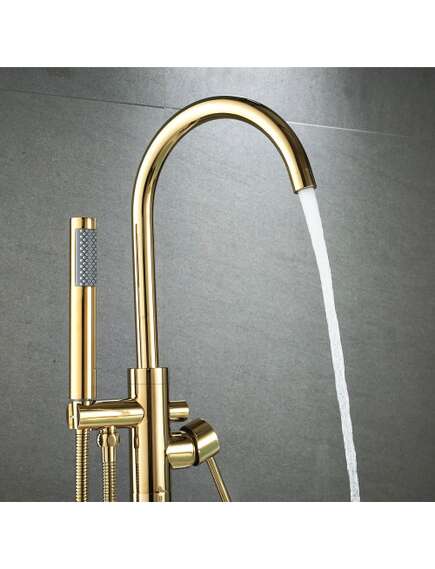 Rea Sanitary Bateria wannowa podłogowa Rea Lungo Złota, изображение 2