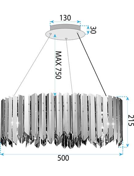Toolight Lampa sufitowa metalowa APP1764-8CP GOLD, 5 image