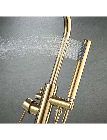 Rea Sanitary Bateria wannowa podłogowa Rea Lungo Złota, изображение 3