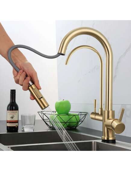 Rea Sanitary Bateria kuchenna Rea Eco Fresh ZŁOTA SZCZOTKOWANA, 2 image