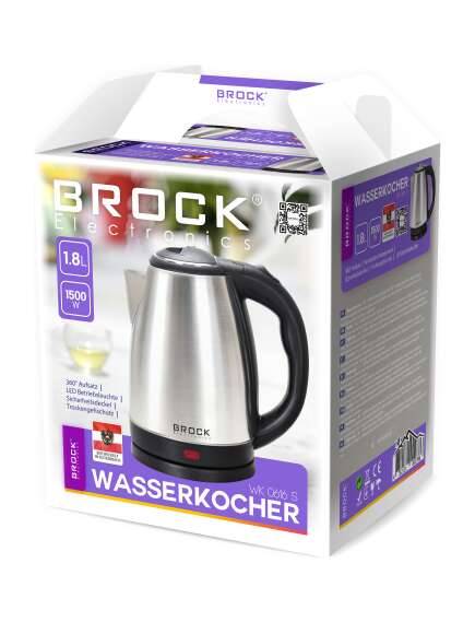 Brock Electronics Tējkanna BROCK WK 0616 S 1.8L, 1500W, 2 image