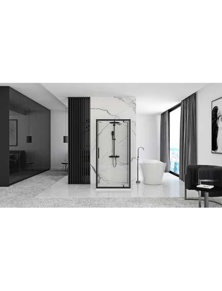 Rea Sanitary Kabina Prysznicowa Przyścienna Rea Rapid Swing Black, 3 image