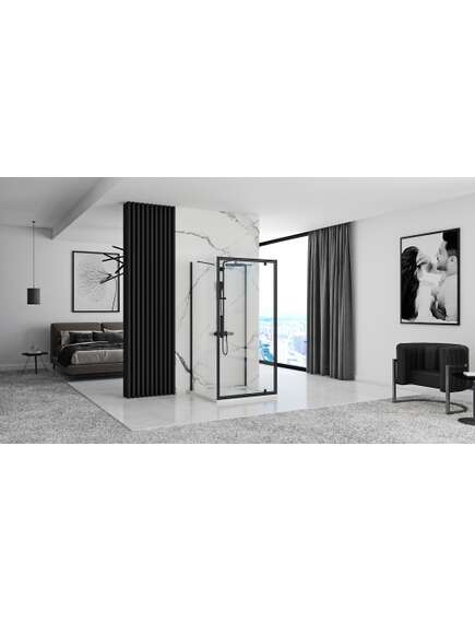 Rea Sanitary Kabina Prysznicowa Przyścienna Rea Rapid Swing Black, 2 image