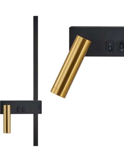 Toolight LAMPA ŚCIENNA KINKIET APP1439-2-W LEWY BLACK GOLD