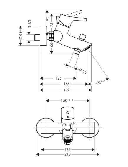 Hansgrohe Talis S vannas maisītājs, hroms - gab., изображение 2