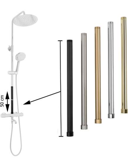 Rea Sanitary Przedłużka do zestawu wannowo-prysznicowego nikiel szczotkowany 50cm, изображение 4