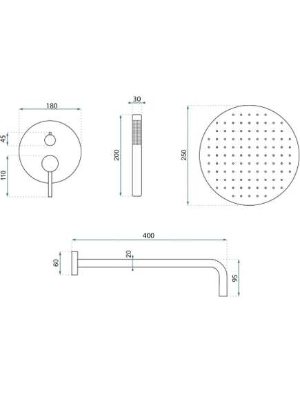 Rea Sanitary Zestaw natryskowy podtynkowy Rea Argon Złoty + BOX, 5 image