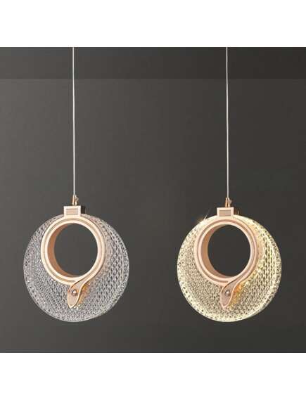 Toolight LAMPA WISZĄCA KRYSZTAŁOWA LED LHJ110-1CP JASNE RÓŻOWE ZŁOTO, 4 image