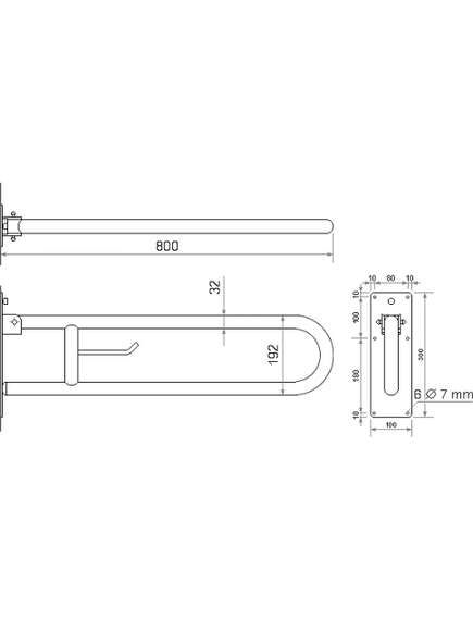 Nofer Invalīdu rokturis paceļams 80cm NT satīns - gab., изображение 2
