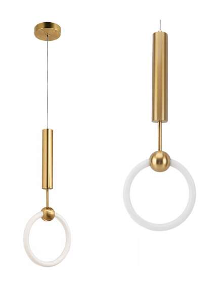 Toolight LAMPA WISZĄCA LED LHJ059-1CP Złota Szczotkowana