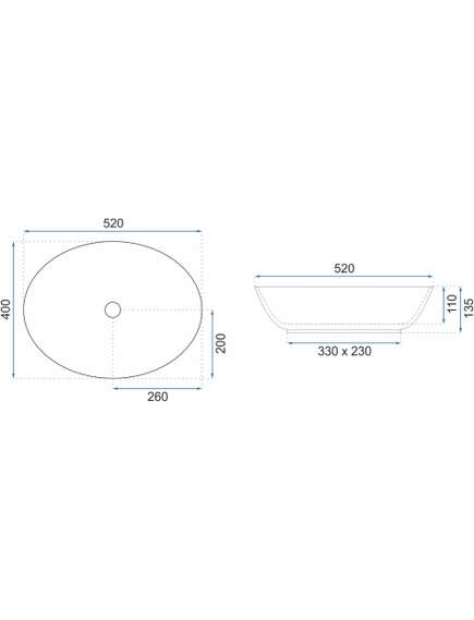 Rea Sanitary Umywalka Nablatowa Rea Margot Blue/Gold, 5 image