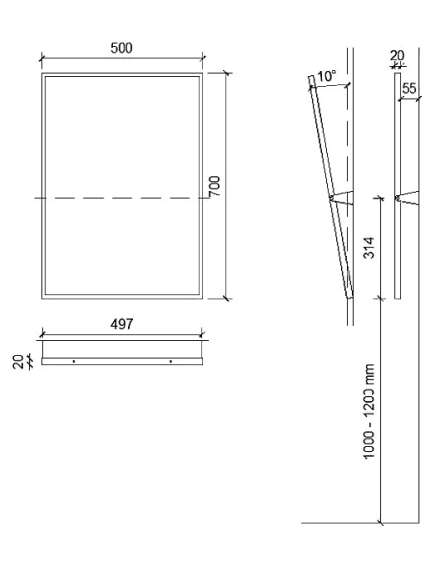 Nofer Invalīdu spogulis 70x50cm, satīna apdare, NT - gab., изображение 2