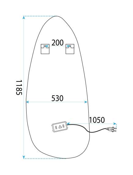Tutumi LUSTRO ŚCIENNE LED 120x55cm YH-3359, 5 image