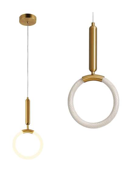 Toolight LAMPA WISZĄCA LED LHJ058-CP1 Złota Szczotkowana