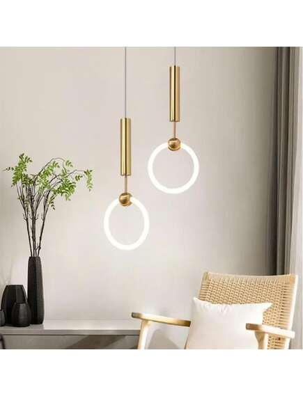 Toolight LAMPA WISZĄCA LED LHJ059-1CP Złota Szczotkowana, 3 image