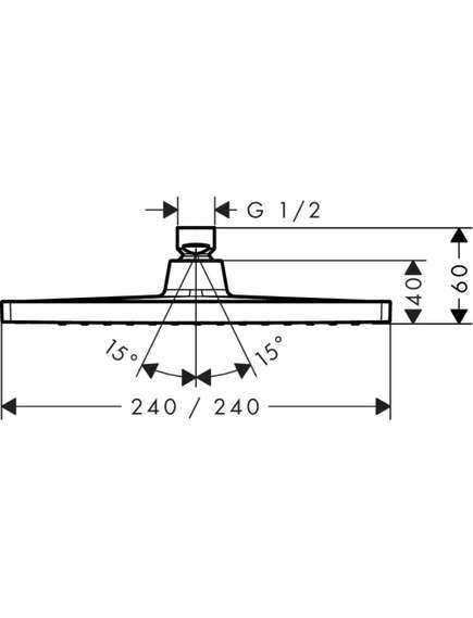 Hansgrohe Crometta E 240 griestu duša 1jet, hroms - gab., 2 image